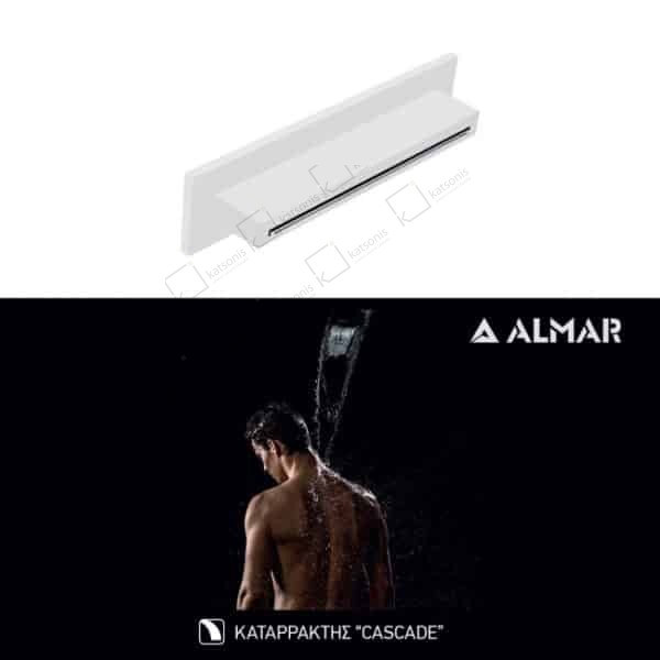 Κεφαλη Ντουζ Καταρρακτης Xl 34,6x8 Almar Inox White Matt - Image 1