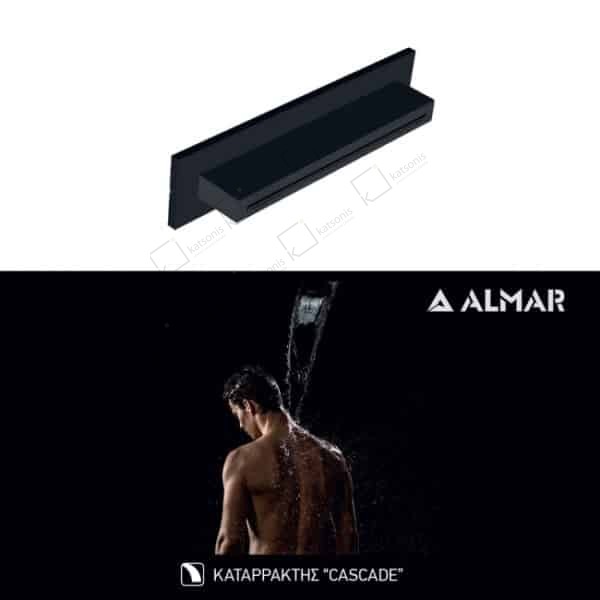 Κεφαλη Ντουζ Καταρρακτης Xl 34,6x8 Almar Inox Black Matt - Image 1