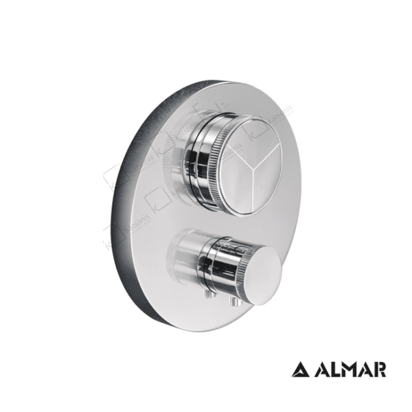 Θερμοστατικος Μικτης 3 Εξοδων "Push" Almar Chrome - Image 1