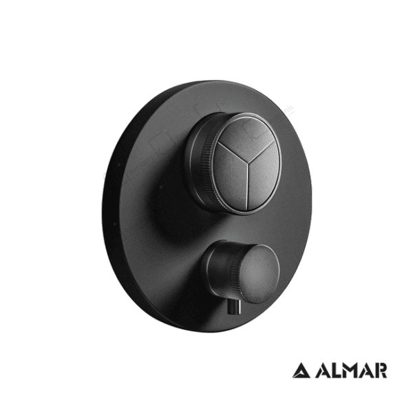 Θερμοστ.Μικτη 3 Εξοδων "Push" Almar Black Matt - Image 1