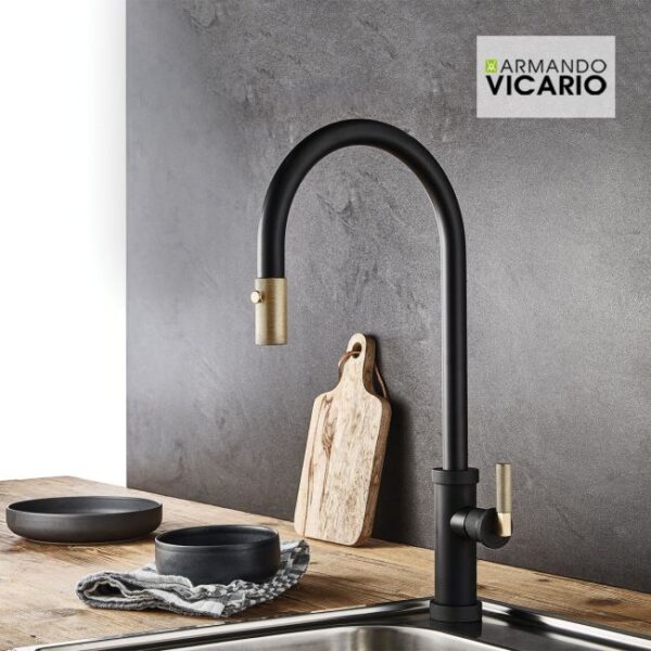 Μπαταρια Νεροχυτη Urban Armando Vicario Black Matt/Brushed Gold - Image 1