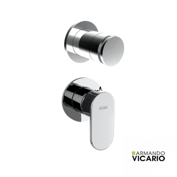 Μικτης  Εντοιχισμου Με Εκτροπεα 2 Εξοδων Slim Armando Vicario Chrome - Image 1