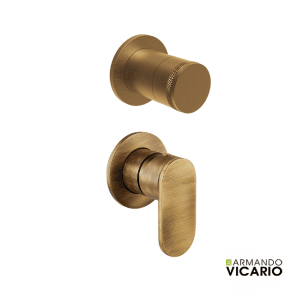 Μικτης  Εντοιχισμου Με Εκτροπεα 2 Εξοδων Slim Armando Vicario Bronze Brushed - Image 1