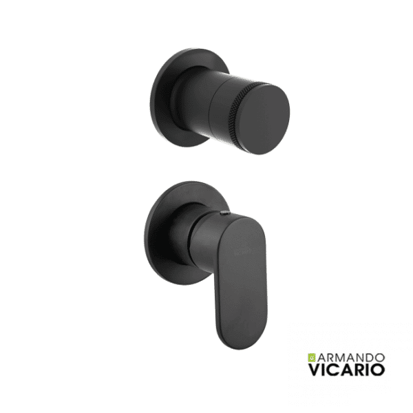 Μικτης  Εντοιχισμου Με Εκτροπεα 2 Εξοδων Slim Armando Vicario Black Matt - Image 1