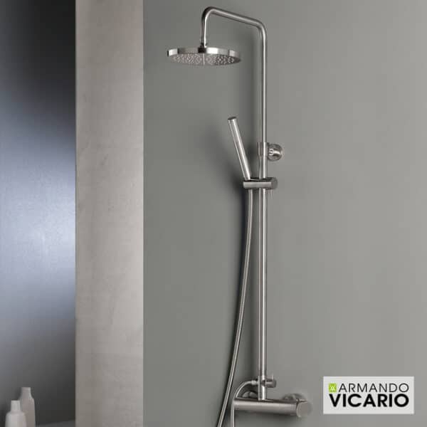 Μπαταρια Ντουζ & Επεκταση Κολωνα & Κεφαλη Slim Armando Vicario Inox - Image 1