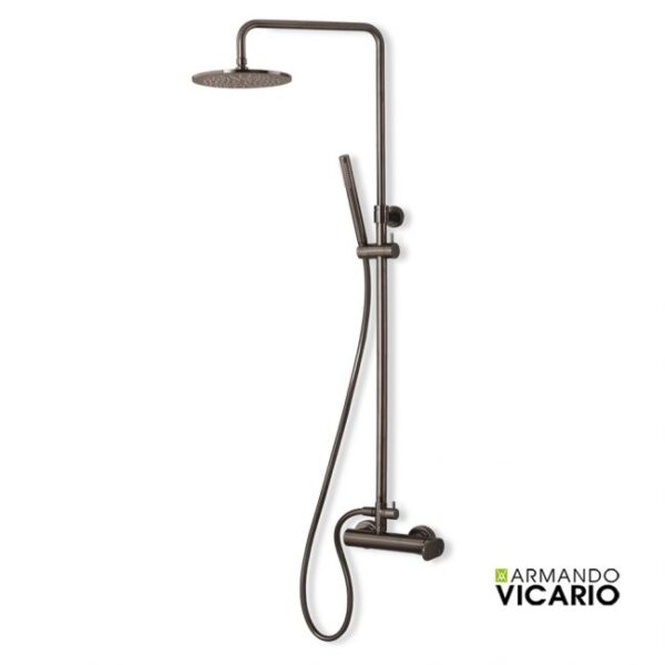 Μπαταρια Ντουζ & Επεκταση Κολωνα & Κεφαλη Slim Armando Vicario Black Brushed - Image 1