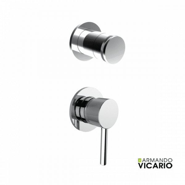 Μικτης  Εντοιχισμου Με Εκτροπεα 2 Εξοδων Industrial Armando Vicario Chrome - Image 1