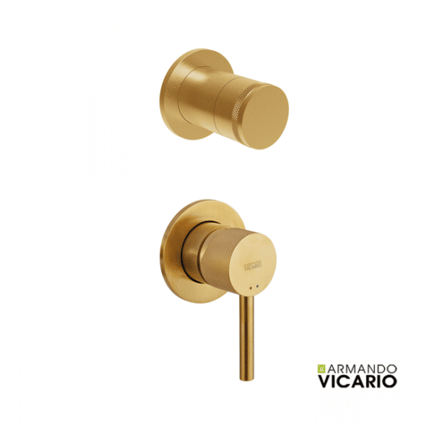 Μικτης  Εντοιχισμου Με Εκτροπεα 2 Εξοδων Industrial Armando Vicario Gold Brushed - Image 1
