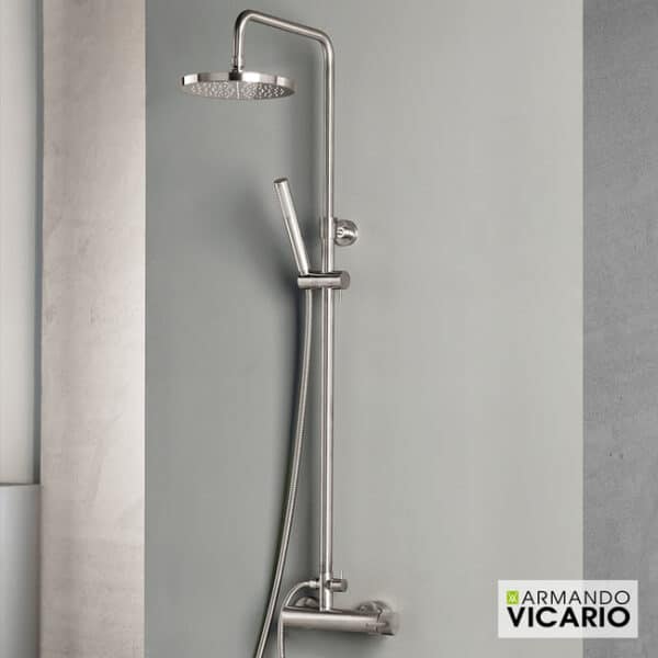 Μπαταρια Ντουζ & Επεκταση Κολωνα & Κεφαλη Industrial Armando Vicario Inox - Image 1