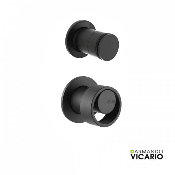 Μικτης  Εντοιχισμου Με Εκτροπεα 2 Εξοδων Halo Armando Vicario Black Matt - Image 1