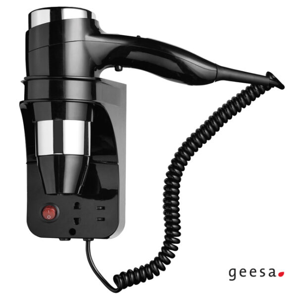 Σεσουαρ 3 Ταχυτ. 1600w Με Πριζα Ξυρ.Μηχ. Geesa Chrome/Black - Image 1