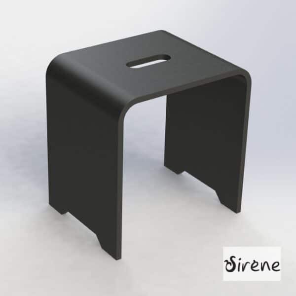 Καθισμα Ντουζιερας Design 38x38x31 Sirene Black Matt - Image 1