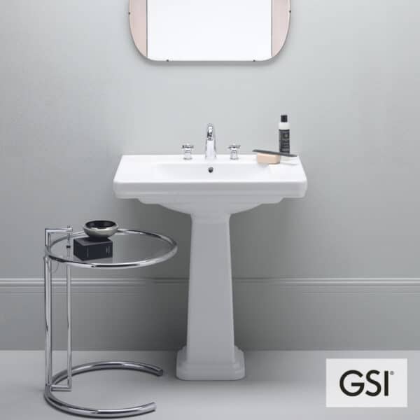 Νιπτηρας Classic 75x50 (1 Οπή&2 Προχ.) Gsi White - Image 1