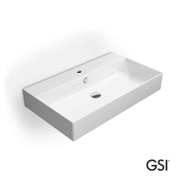 Νιπτηρας Kube-X 80x47 (1 Οπή&2 Προχ.) Gsi White - Image 1