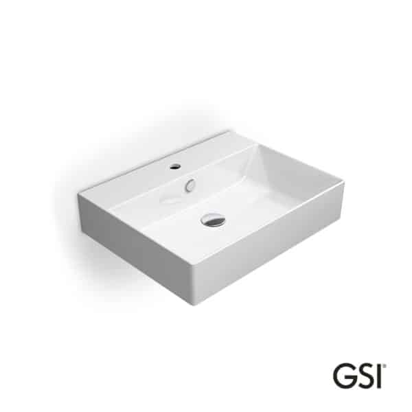 Νιπτηρας Kube-X 60x47 (1 Οπή&2 Προχ.) Gsi White - Image 1