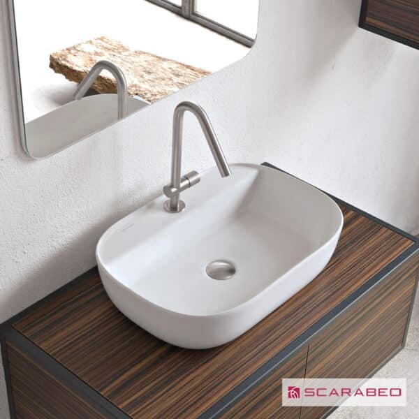 ΝΙΠΤΗΡΑΣ GLAM56/R 56x38 (1 οπή) SCARABEO PEARL (WHITE MATT) - Image 1