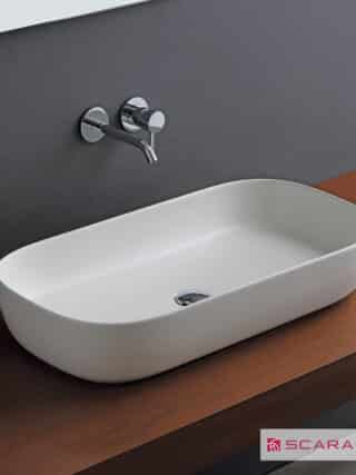 Νιπτηρας Glam 76x39 Scarabeo Pearl (White Matt)