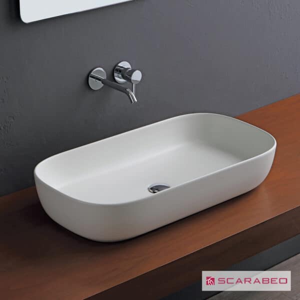 Νιπτηρας Glam 76x39 Scarabeo Pearl (White Matt) - Image 1
