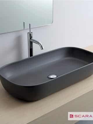 Νιπτηρας Glam 76x39 Scarabeo Ardesia (Black Matt)