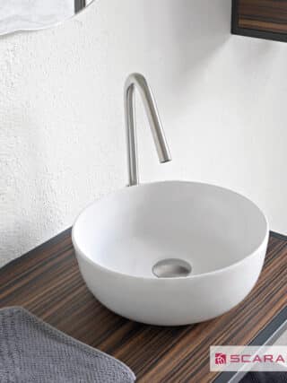 Νιπτηρας Glam Φ39 Scarabeo Pearl (White Matt)