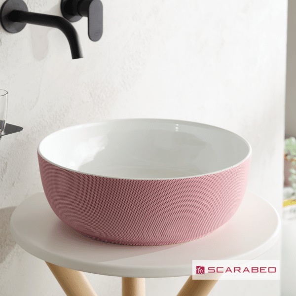 Νιπτηρας Glam Φ39 Scarabeo Pois Pink - Image 1