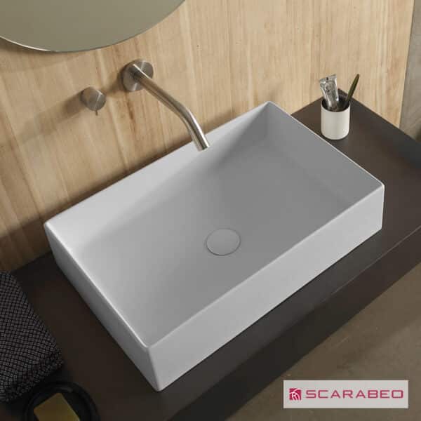 Νιπτηρας Teorema2.0 60x40 Scarabeo Pearl (White Matt) - Image 1