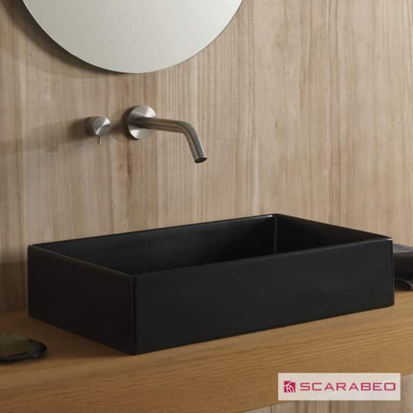 Νιπτηρας Teorema2.0 60x40 Scarabeo Ardesia (Black Matt) - Image 1