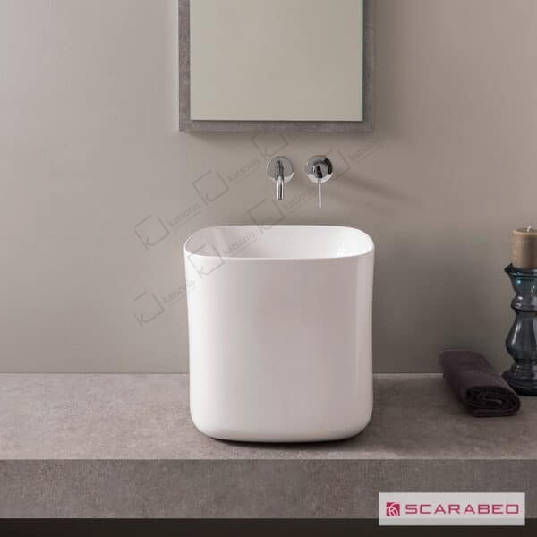 Νιπτηρας Moon 42x42 Y.40 Scarabeo White - Image 1