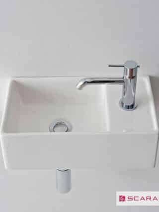 Νιπτηρας Teorema 41x23 (1 Οπή) Scarabeo White