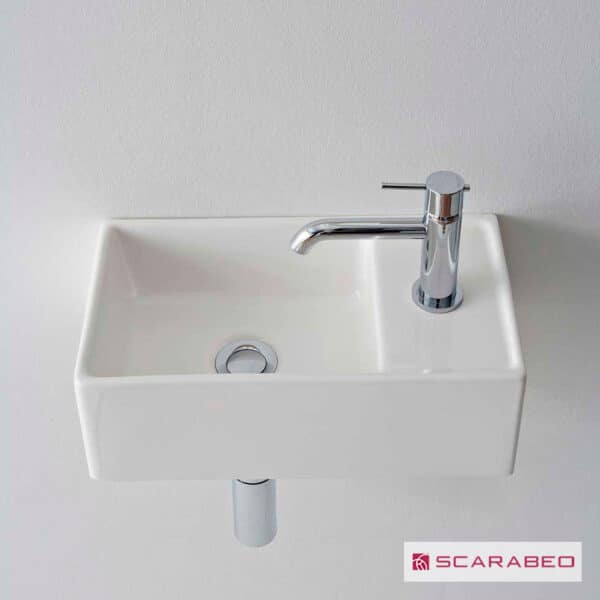 Νιπτηρας Teorema 41x23 (1 Οπή) Scarabeo White - Image 1