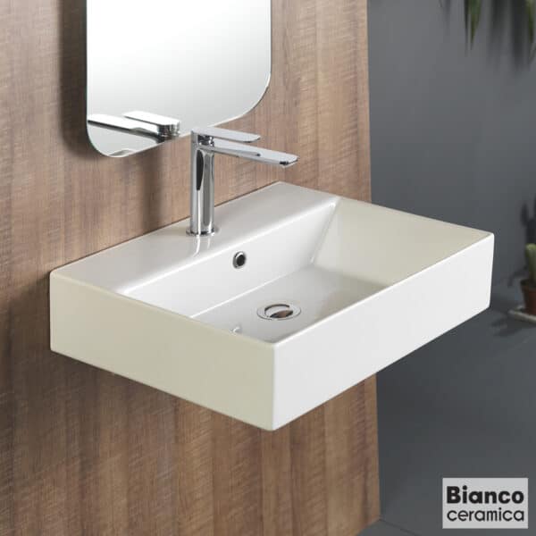 Νιπτηρας Tetra N 50x42 (1 Οπή) Bianco Ceramica White - Image 1