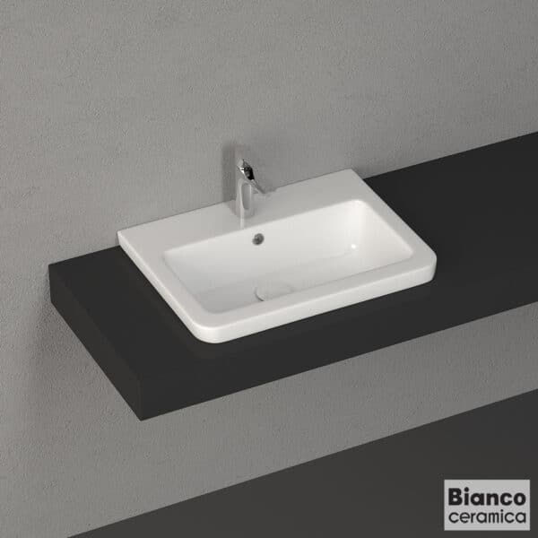 Νιπτηρας Urban 60x35 (1 Οπή) Bianco Ceramica White - Image 1
