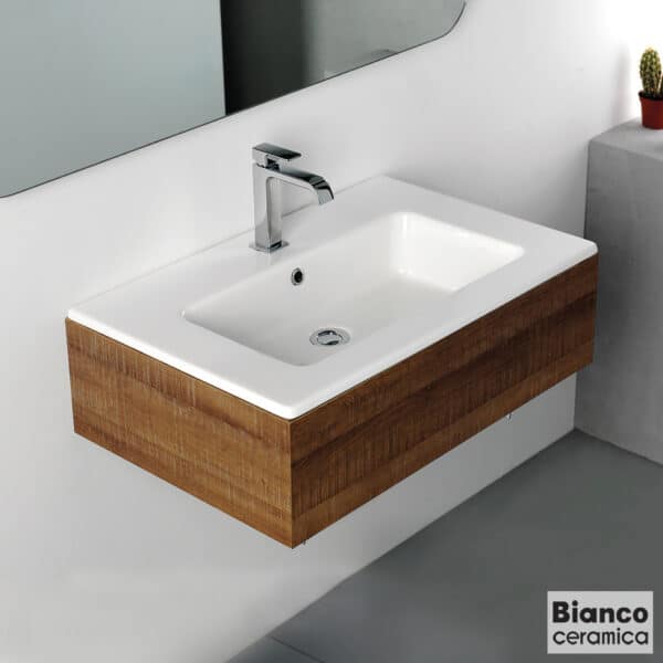 Νιπτηρας Flat 71,5x46,5 (1 Οπή) Bianco Ceramica White - Image 1
