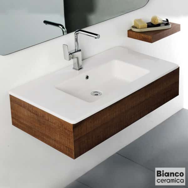 Νιπτηρας Flat 91,5x46,5 (1 Οπή) Bianco Ceramica White - Image 1