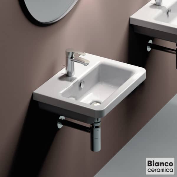 Νιπτηρας City 60x45 (1 Οπή) Bianco Ceramica White - Image 1