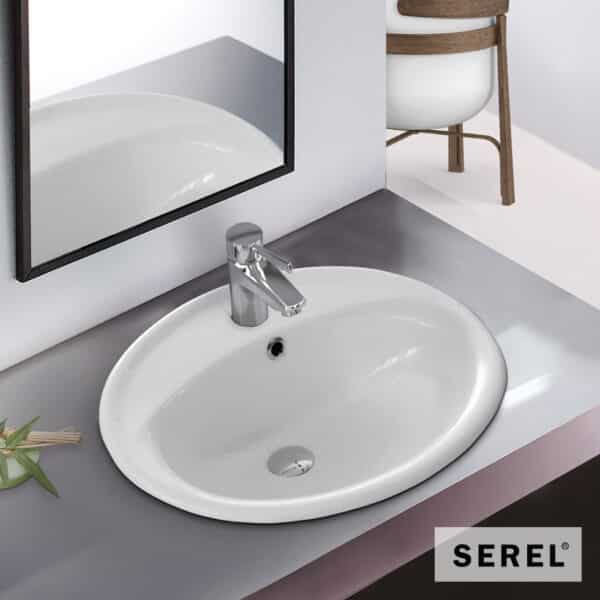 Νιπτηρας 58x49 (1 Οπή) Serel White - Image 1