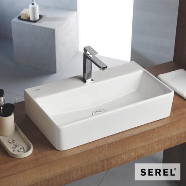 Νιπτηρας Tetra 60x42 (1 Οπή) Serel White - Image 1
