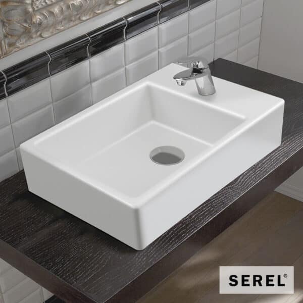 Νιπτηρας Tetra 45x28 (1 Οπή) Serel White - Image 1
