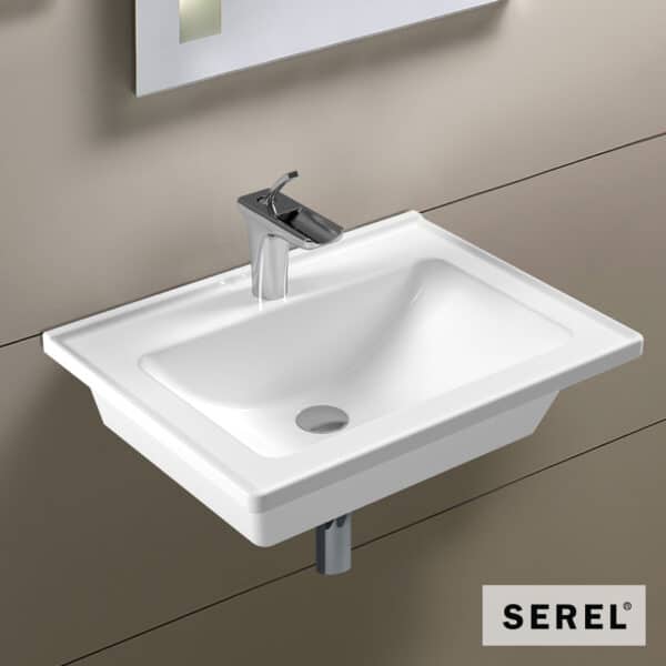 Νιπτηρας Slim 60x46 (1 Οπή) Serel White - Image 1
