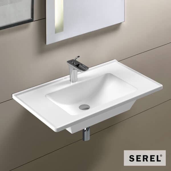 Νιπτηρας Slim 80x46 (1 Οπή) Serel White - Image 1