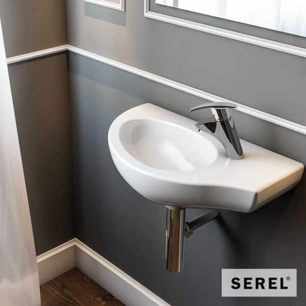 Νιπτηρας Friendly 57x32 (1 Οπή) Serel White - Image 1