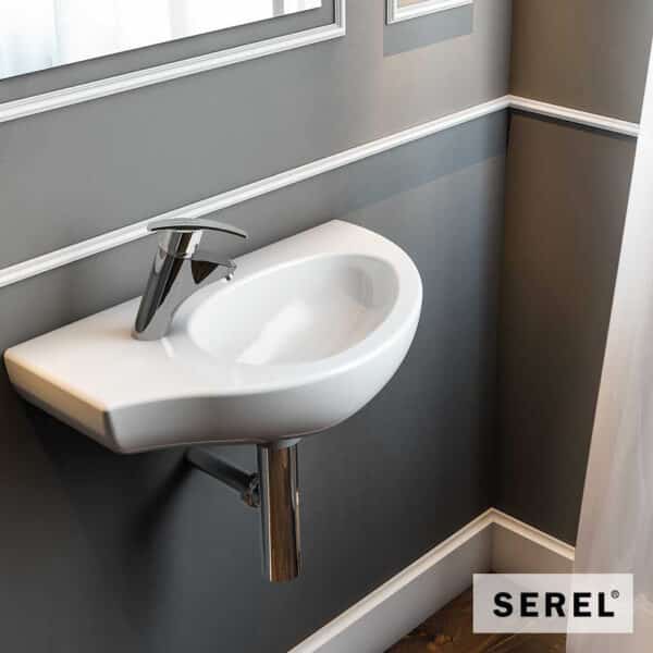 Νιπτηρας Friendly 57x32 (1 Οπή) Serel White - Image 1