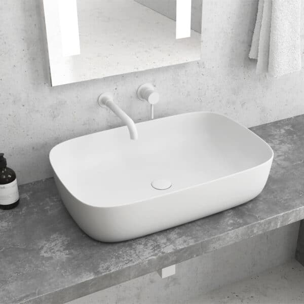 Νιπτήρας επικαθήμενος White Matt LT 2143-PMW KARAG 60x39x14,5cm - Image 1