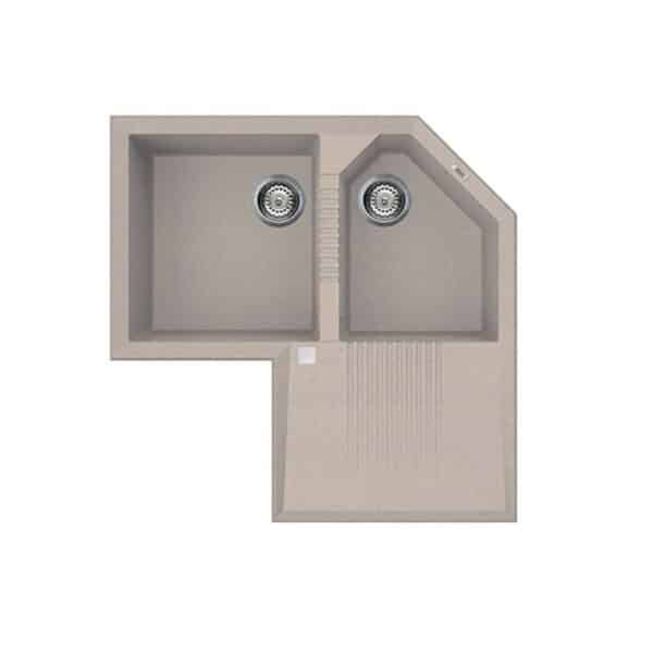 Γωνιακός νεροχύτης κουζίνας TEKNO Corner Avena 51 ELLECI 100x50cm - Image 1