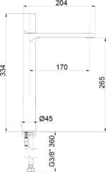 Μπαταρία Νιπτήρος AQG XL, Μαύρη Ματ (01TUB130NG)