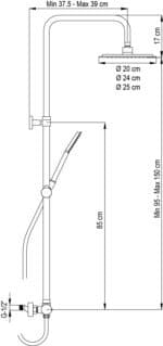 Στήλη Ντους AQG με κεφαλή Atlas R20 (21WBR20SUD02)
