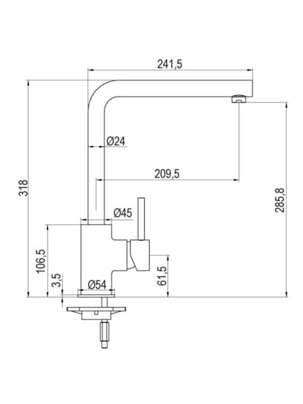 Μπαταρία Κουζίνας AQG Μαύρη Ματ (05COL500NG)