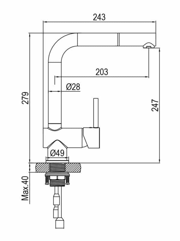 Μπαταρία Κουζίνας AQG LUFT V Χρωμέ (05LUF510CR)