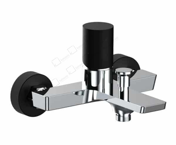 Βρύση μπάνιου AQG TUBE χρωμίου/μαύρου ματ (01TUB400NC) - Image 1