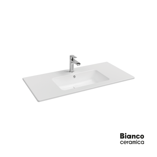 Νιπτήρας flat 101,5x46,5 (1 οπή) bianco ceramica white - Image 1